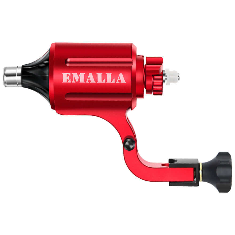 EMALLA PRODX Rotary Tattoo Machine Red from front view