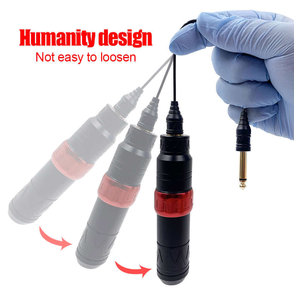 With humanity design, EMALLA Silicone Soft Tattoo RCA Connector Clip Cords are not easy to loosen.