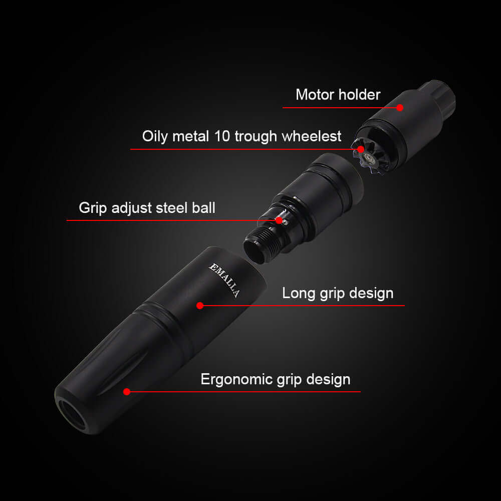 Descriptions of disassembly diagram of EMALLA HAVO Tattoo Pen Rotary Machine