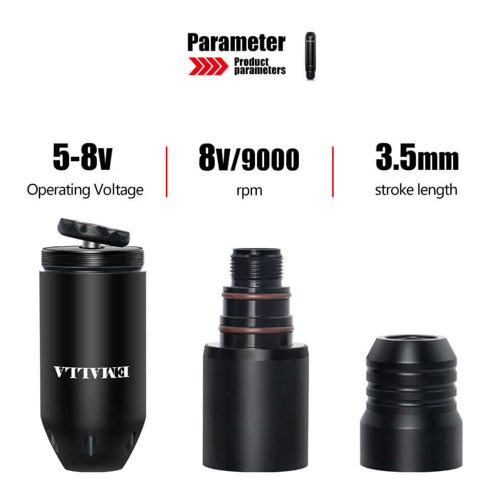 Specific parameter and disassembly diagram of EMALLA Cartridge Tattoo Pen Machine