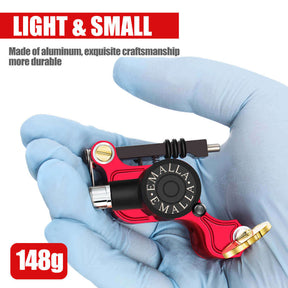 Made of aluminum with exquisite craftsmanship, the 148g EMALLA E-REX Rotary Tattoo Machine is light and small.