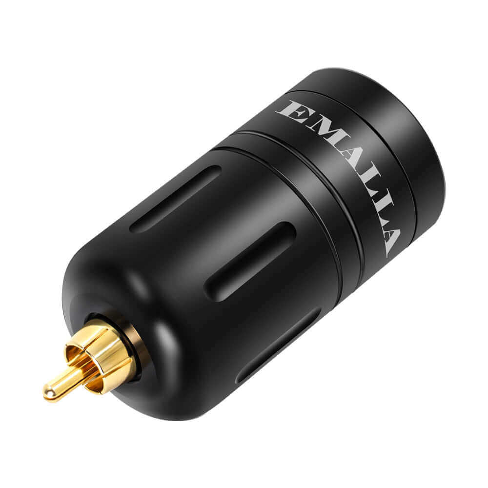 EMALLA Wireless Tattoo Battery Power Supply RCA Connect (1800mAh) from right side view