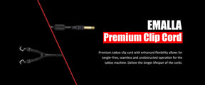 Premium clip cord of EMALLA PR2-A Tattoo Clip Cord -7FT Long Professional Silicone Tattoo Machine Cables Hook Line
