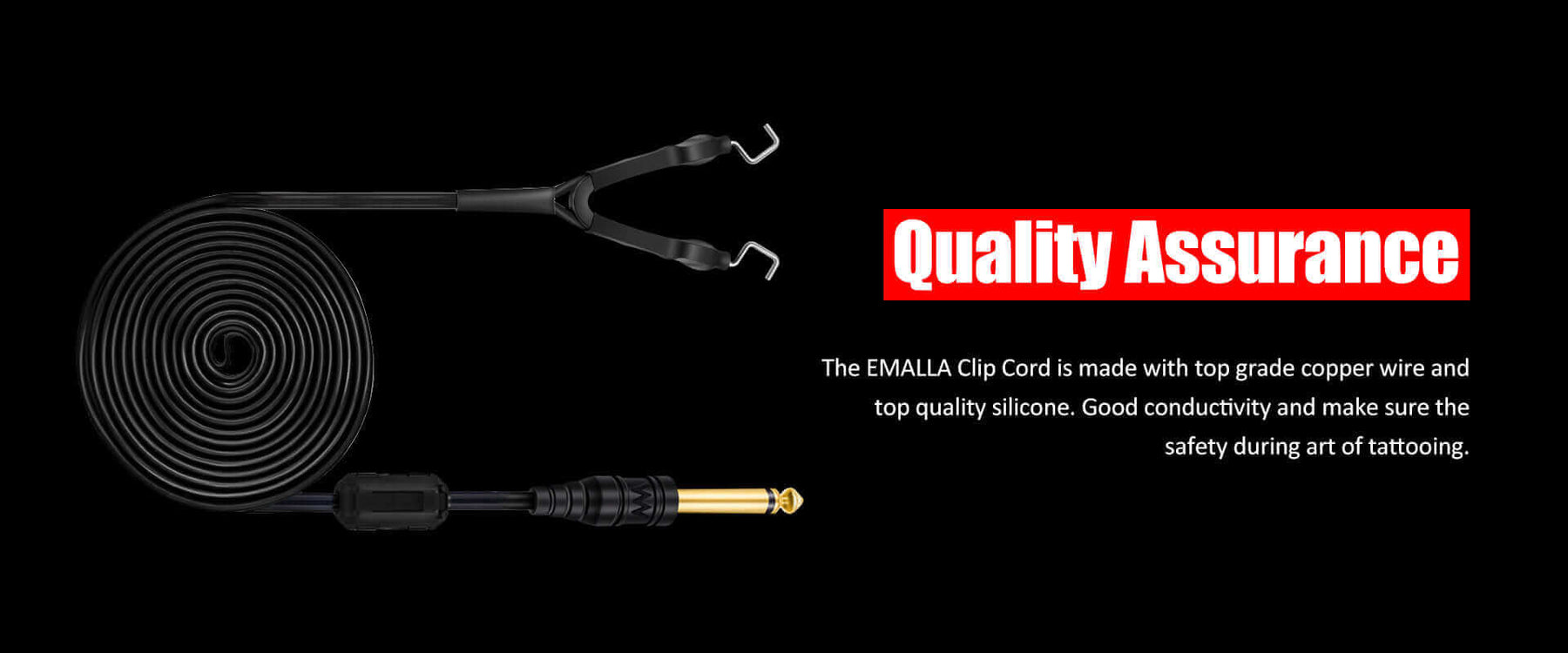 Quality assurance of EMALLA PR2-A Tattoo Clip Cord -7FT Long Professional Silicone Tattoo Machine Cables Hook Line