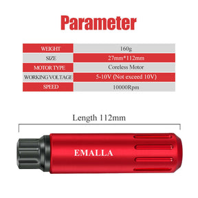 Specific diameters of EMALLA VAMP Tattoo Pen Rotary Machine