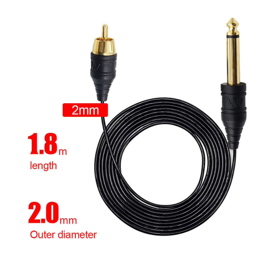 Specific parameters of EMALLA Silicone Soft Tattoo RCA Connector Clip Cords Black